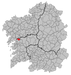 Location of Valga within Galicia