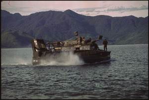 South Vietnam....A U.S. Navy patrol air cushion vehicle (PACV) glides over the waters of Cau Hai Bay near Hue. - NARA - 558515