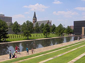 St. Joseph's Old Cathedral from the Oklahoma City National Memorial.jpg