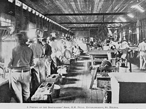 StateLibQld 2 293331 Prisoners making boots on St Helena Island, 1911