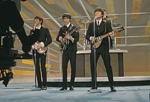 The Beatles performing at The Ed Sullivan Show (cropped 2)