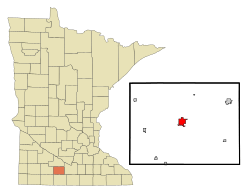 Location of St. Jameswithin Watonwan County and state of Minnesota