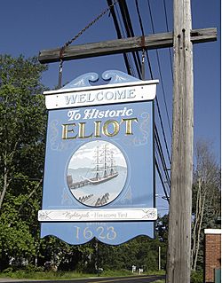 Welcome to Historic Eliot sign on ME Rt. 103 in South Eliot