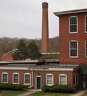 Yantic Falls Historic District - mill smoke stack (New London County, Connecticut)