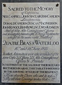 18 June 1815 – Waterloo – St Joseph's Church, Tablet Left, 10