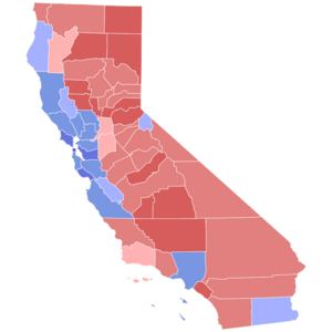 2010 California Attorney General election results map by county