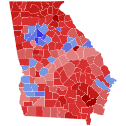 2022 Georgia gubernatorial election results map by county