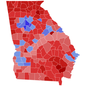 2022 Georgia gubernatorial election results map by county