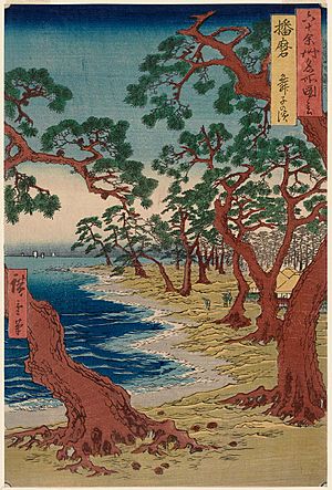 45 - Harima Province, Maiko Beach, from the series Famous Places in the Sixty-odd Provinces, MFAB 21.9533