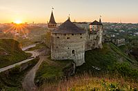 General view of the Kamianets-Podilskyi Castle.