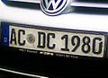 AC-DC-1980 License plate Aachen Germany