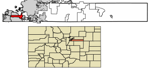 Location of the City of Greenwood Village in Arapahoe County, Colorado.