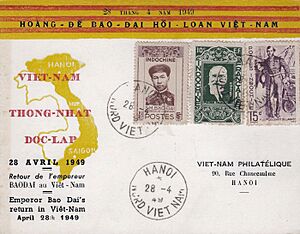 Bảo Đại returns to Vietnam postcard - French Indo-China (1949)