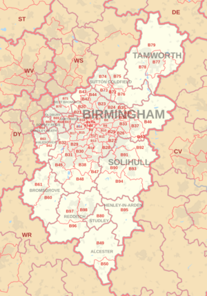 Redditch as seen under the B97 & B98 Postcodes.