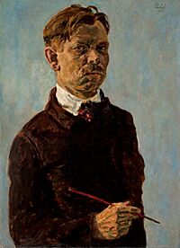 Bernhard Pankok - Selbstportrait mit Pinsel, 1922