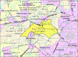 Census Bureau map of Parsippany-Troy Hills, New Jersey
