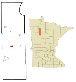 Location of Bagleywithin Clearwater County and state of Minnesota