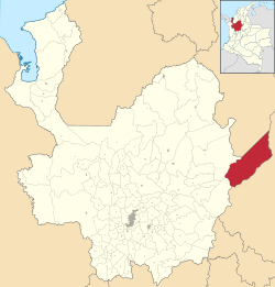 Location of the municipality and town of Yondó in the Antioquia Department of Colombia