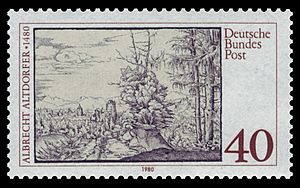 DBP 1980 1067 Albrecht Altdorfer Landschaft mit den zwei Fichten