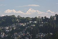 Darjeeling with the Himalayas and the Kangchenjunga in the backdrop
