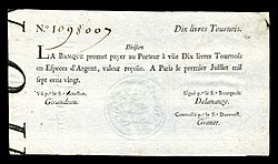 FRA-A20a-La Banque Royale-10 livres Tournois (1720)