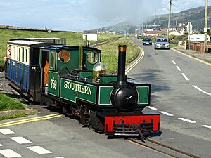 Fairbourne Railway at level crossing