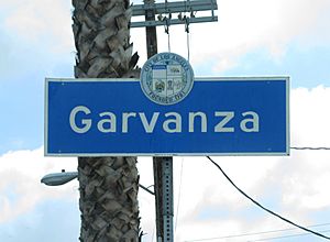 Garvanza Neighborhood Signagelocated on York Boulevard at Figueroa Street