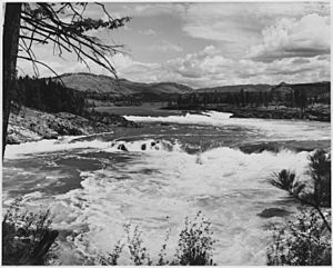 General view of Kettle Falls of the Columbia River. This was taken on a field trip of the Spokane Camera Club.... - NARA - 298707
