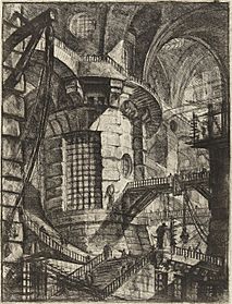 Giovanni Battista Piranesi - Le Carceri d'Invenzione - Second Edition - 1761 - 03 - The Round Tower (cropped)