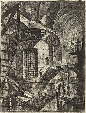 Giovanni Battista Piranesi - Le Carceri d'Invenzione - Second Edition - 1761 - 03 - The Round Tower (cropped)