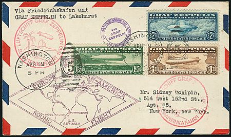 Graf Zeppelin stamps on cover2 1930