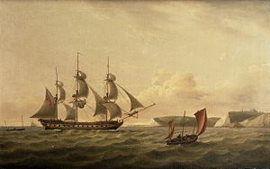 His Majesty's frigate 'Amazon', 38 guns, arriving off Dover.jpg