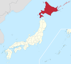 Hokkaido in Japan (claimed hatched)