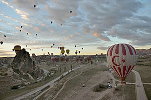 Hot air balloon start in Cappadocia 2014