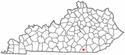 Location of Whitley City, Kentucky