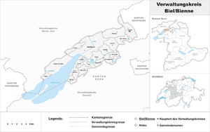 Karte Verwaltungskreis Biel Bienne 2010