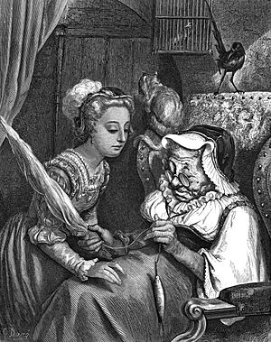 La Belle au Bois Dormant - first of six engravings by Gustave Doré