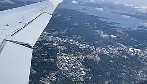 Lexington, SC and Lake Murray from aircraft