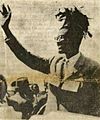Lumumba waves to supporters
