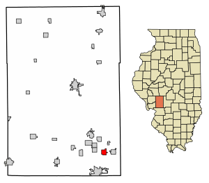 Location of White City in Macoupin County, Illinois.