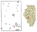 Macoupin County Illinois Incorporated and Unincorporated areas Wilsonville Highlighted