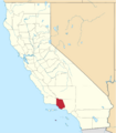 Map of California highlighting Ventura County