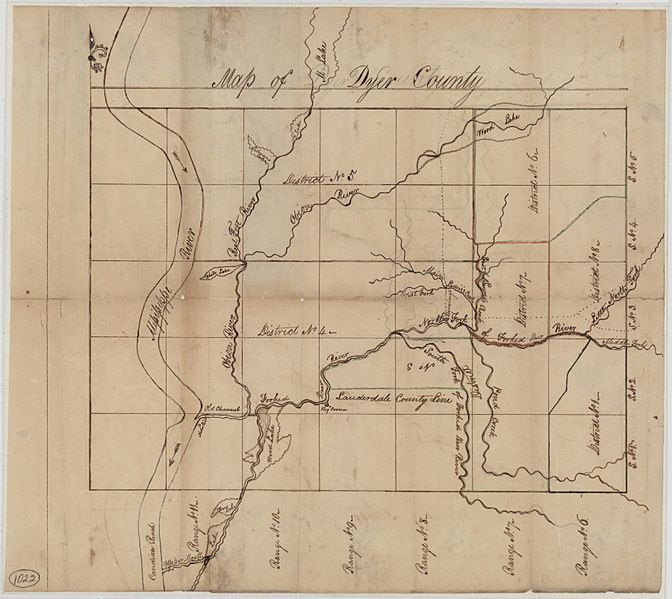 Image Map of Dyer County, Tennessee (1836)