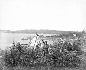 Mi'kmaq people at Tufts Cove, Nova Scotia, Canada, ca. 1871