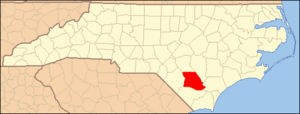 North Carolina Map Highlighting Bladen County