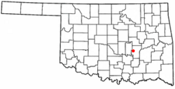 Location of Holdenville, Oklahoma
