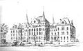 Original Peabody Museum, Yale University. Architectural sketch by J. Cleaveland Cady