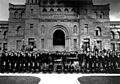 Personnel of the Royal Naval Canadian Volunteer Reserve outside the British Columbia Legislature