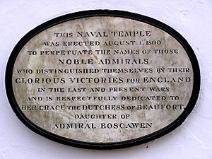 Plaque on the Naval Temple nr Monmouth - geograph.org.uk - 143833
