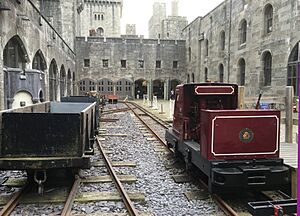 Quarry railway demonstration track at Pehrhyn Castle Raikway Museum, Bangor, North Wales (28627816123)